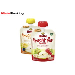 BRC Standard Resealable Fruit Juice Pouch , Custom Printed Stand Up Pouch With