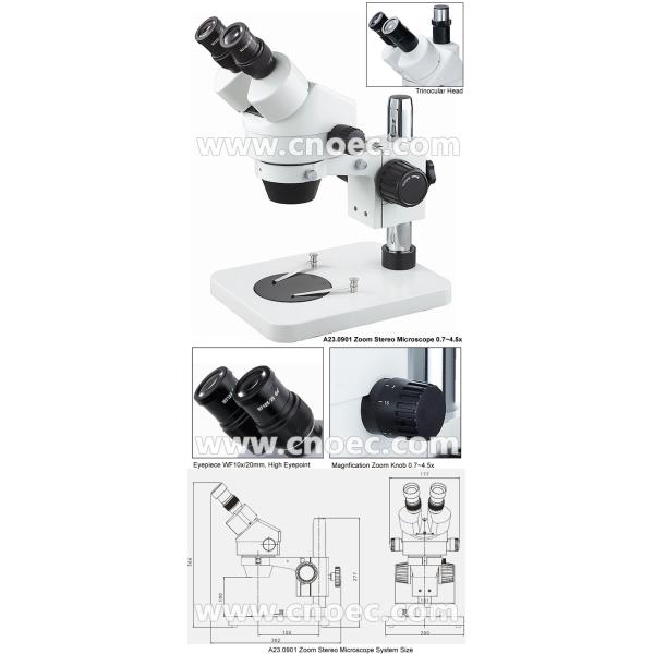0.7x - 4.5x Stereo Optical Microscope , Zoom Stereo Microscope A23.0901