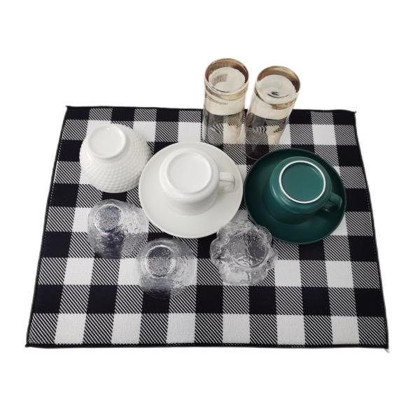 Quality Foldable 100%Polyester Dish Drying Mat Quick Dry Printing Patterns wholesale