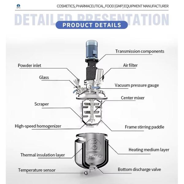 Vacuum Mayonnaise Making Machine Emulsifying Homogenizer Machine