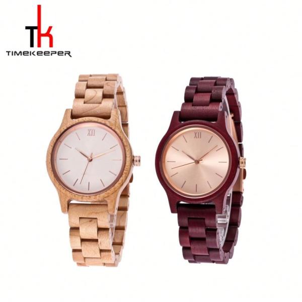 Quality Customized Small Face Wooden Wrist Watch For Ladies Sandalwood Strap wholesale