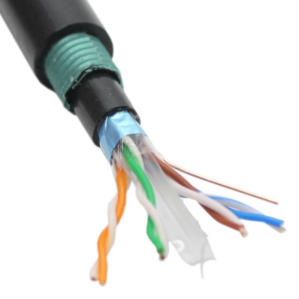 Quality CAT6 FTP / UTP Solid Direct Burial Armoured External Cable 500m 1000m Length Cat6a wholesale
