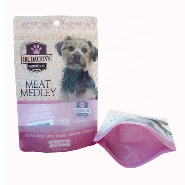 Quality 250g Custom printed Plastic Dog Pet Food Packaging Bag with Zipper and window wholesale