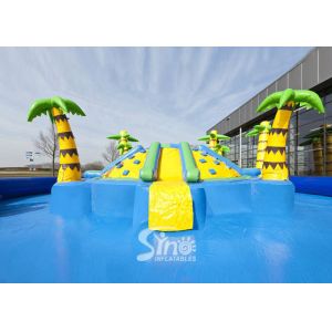 15m dia. tropic sea beach giant kids N adults inflatable water park with hill