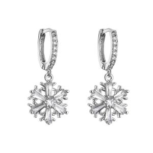 Cheap Custom Zircon Crystal Sterling Silver Diamond Earrings Hoop for sale