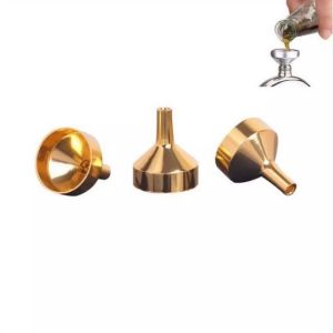 China Glossy Gold Essential Oil Funnel , Silver Metal Perfume Funnel For Perfume Atomizer on sale