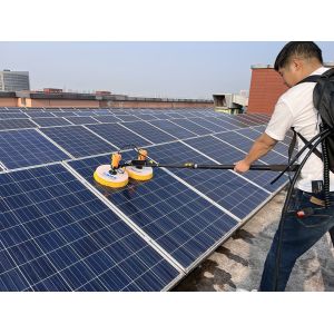 Rotatable Brush Head Window Cleaning Pole Kit with 24 Feet Reach and Telescopic