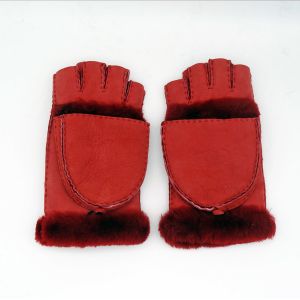 Multifunctional Sheep Skins Leather Mittens Touch Screen With Fingers