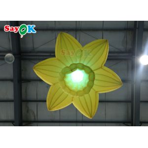 Yellow 1.0m Inflatable Lighting Decoration Hanging Rose Flowers With LED