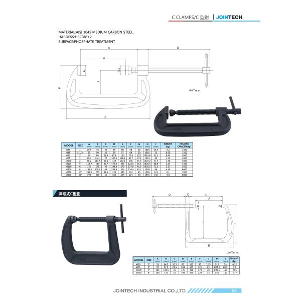 Black Oxide 8000kg Cast Iron Adjustable Latch Clamp