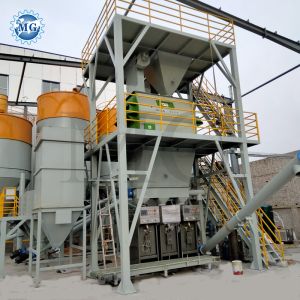 PLC Control Ceramic Tile Adhesive Mortar Automatic With Forced Twin Shaft Mixer