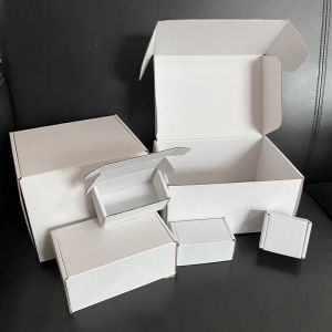 White Square Corrugated Cardboard Boxes Custom Sizes Printed Packaging Boxes