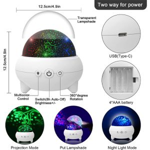 Practical 5V 1A Night Light Projector Animals RGB Multipurpose