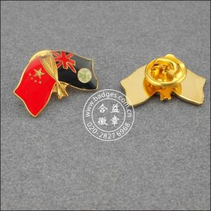 Cheap flag badge stamping paint China - New Zealand flag badge GQ01 for sale