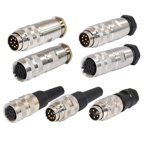 Quality 8 12 Pin M16 Circular Connector Zi Cu With Plastic Tail Pipe wholesale