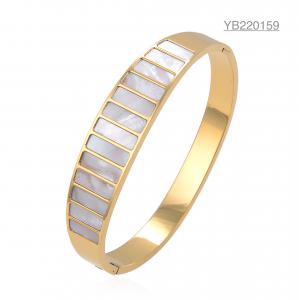 Cheap European And American Style Bracelet Stainless Steel Bracelet Vertical Stripe Inlaid Bangle for sale