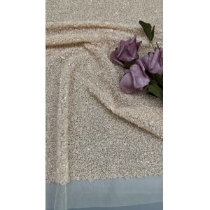 Shimmering Sequin Luxury Fabric For Gowns 100% Polyester Sequin Embroidered
