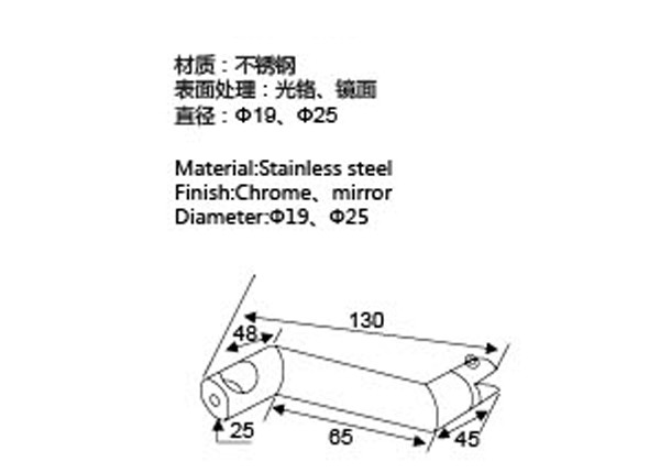 Two - Ways Shower Door Glass Door Fitting Convenient High Practicality