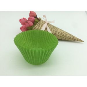 Round Shape Green Paper Cupcake Liners Celebration Cake Takeaway Food Container