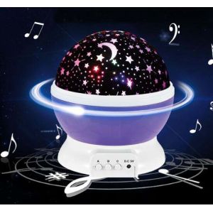 Romantic Room LED USB Rotating Star Projector Sky Night Lamp With Music