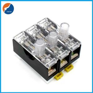 1P 2P 3P 6x30mm Din Rail Mount 35mm 3AG Fuse Block with PC Cover and LED