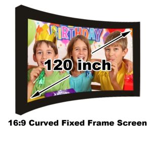 Amazing Image 3D Projection Screen 120Inch Curved Fixed Frame DIY Projector