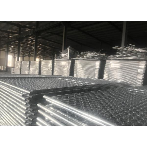 Quality Chain Wire Temporary Fencing Mesh 2" x 2" 6ft x 10ft with a 1 3/8" pipes 16GA temporary mesh fence for sale wholesale