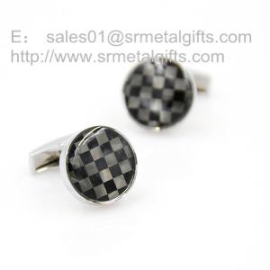 18mm glass top mother of pearl round cufflinks, plaid mother of pearl cufflinks in stock,