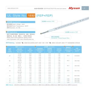 UL1332 FEP+FEP wires 300v 200C 18AWG FT2 black heating home appliance lighting