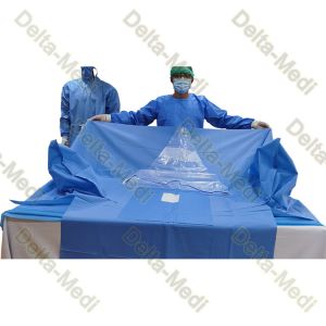 China 30-60GSM Disposable Surgical Drapes Gynecology Pack With Attached Leggings on sale