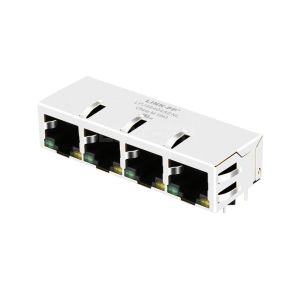 Pulse JXD0-4005NL Compatible LINK-PP LPJ46404AENL 10/100 Base-T Tab Down Green/Yellow LED 1x4 Port RJ45 Jack Connection