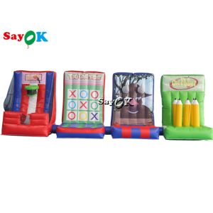 China Inflatable Lawn Games Interactive Carnival Inflatable Sports Games Basketball Shooting Tic-Tac-Toe Ring Throwing on sale