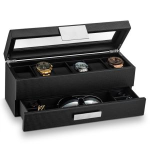 Cheap Durable 6 Slot Leather Watch Box With Velvet Lining Custom Logo for sale