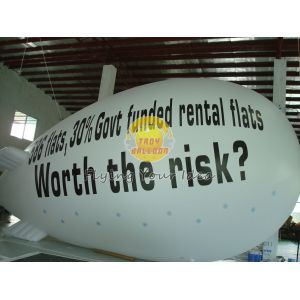 White Inflatable Giant Advertising Balloons blimps with Full digital printing for parties