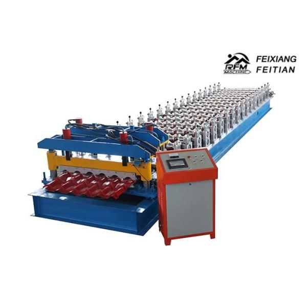 Quality Aluminium Roofing Glazed Tile Roll Forming Machine PLC Control With Different Language wholesale