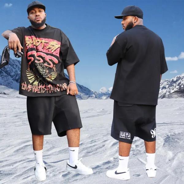 Custom Logo Tracksuits Short Sleeve Crew Neck Men 2 Piece Suit Jogger Shorts Running Men Shorts Set