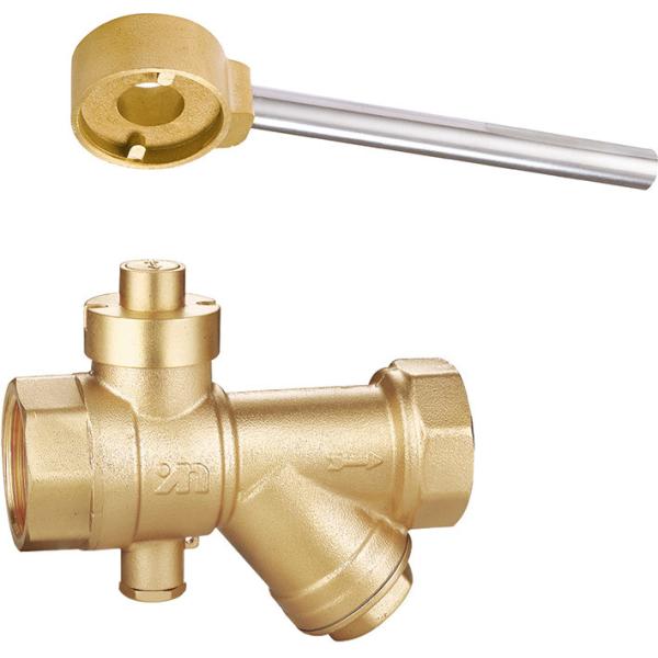 1614 Magnetic Lockable Brass Ball Valve DN20 DN25 DN32 Stemhead Round Patterned