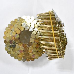 Q195 Steel Coil Roofing Nails Ring Shank Diamond Point High Precision