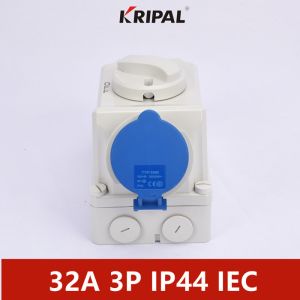 China IEC IP44 32A Single Phase Switch Socket With mechanical interlock on sale China IEC IP44 32A Single Phase Switch Socket With mechanical interlock on sale
