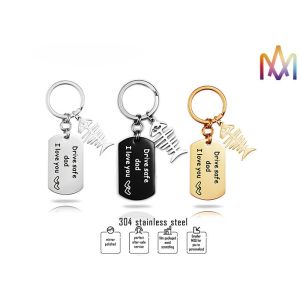 China 22 x 39mm 304 Stainless Steel Custom Shaped KeyChains on sale