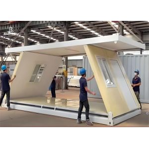 Easy-to-Install Z-shaped Expandable Prefab House With 4 Windows And 1 Door Ground Live Load 2.0 KN/m2