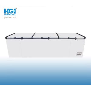 China Three Door Commercial Deep Chest Freezer 1380 Litre Removable Basket on sale