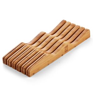 Multifunctional Bamboo Knife Block Set Kitchen Knife Holder Drawer Non -