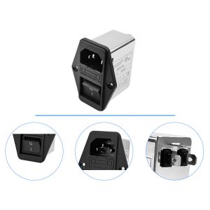 DBI5 1A 3A 6A 10A power filter With Fuse IEC socket type with safety switch EMI