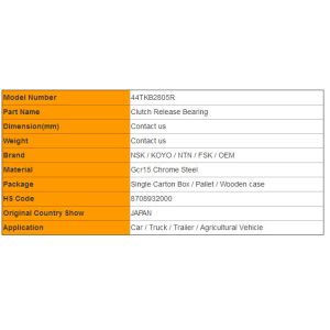 High Precision 44TKB2805R Automobile Clutch Bearing for DAIHATSU