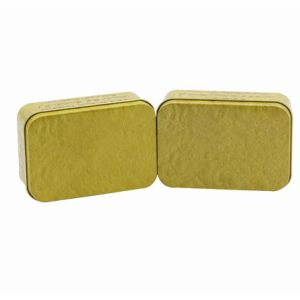 Large Printed Metal Rectangular Tin Cans With Bottom Rolled In Edge