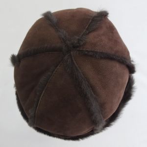 Unisex Sheepskin Beanie Hat Breathable Waterproof Plush Style Plain Pattern