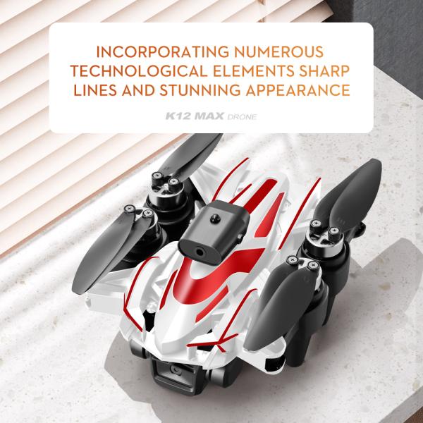 2.4G Frequency K12 Max Drone Wifi FPV RC Drones with Remote Control Video Quadcopter Toy and Three Pro 4K HD Camera