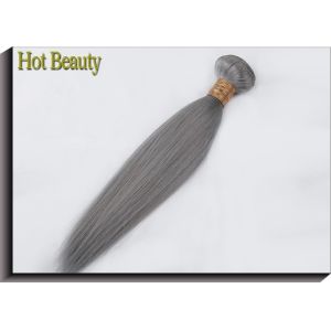Silver Grey 100% Virgin Human Hair Extensions Double Machine Weft No Tangling