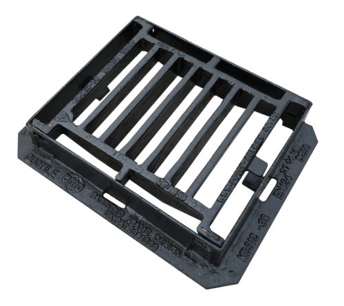 EN124 D400 End Hinged Cast Iron Drain Cover With Black Bitumen Coated